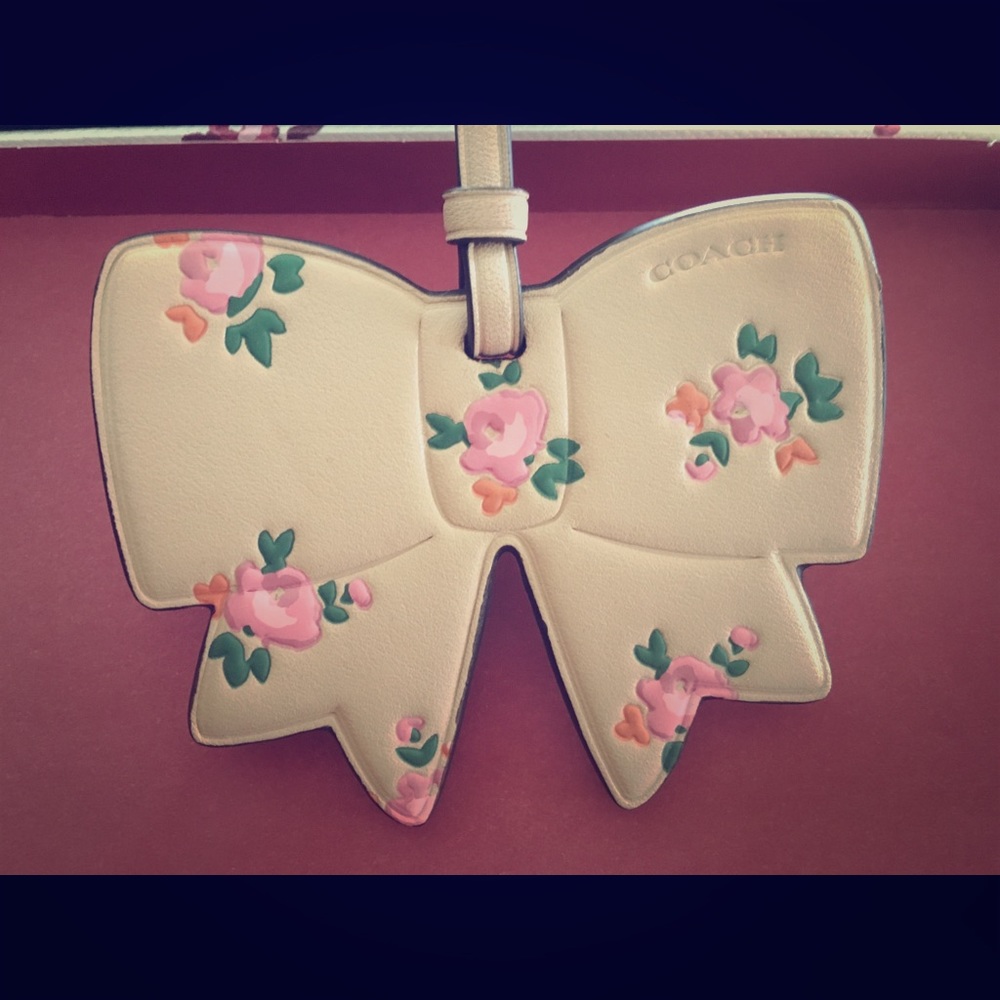 NWT Coach floral bow bag charm